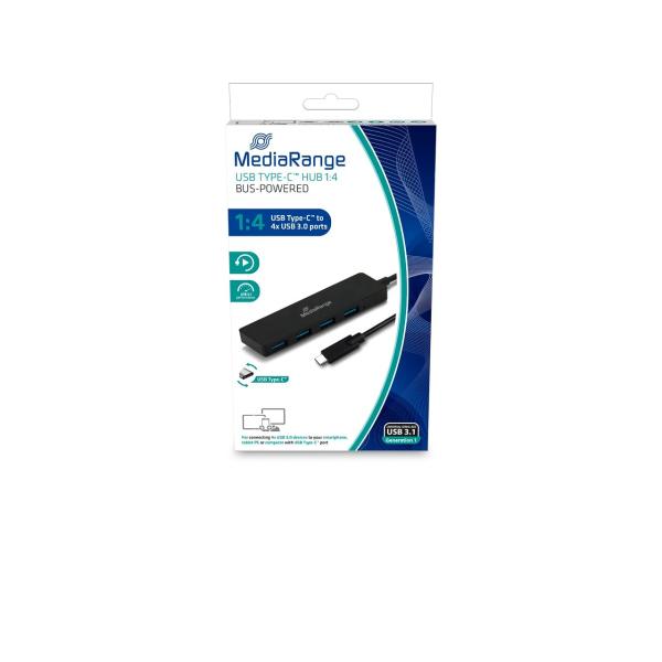 Mediarange Usb-hub Mrcs508 4-fach Schwarz (4260459615026)