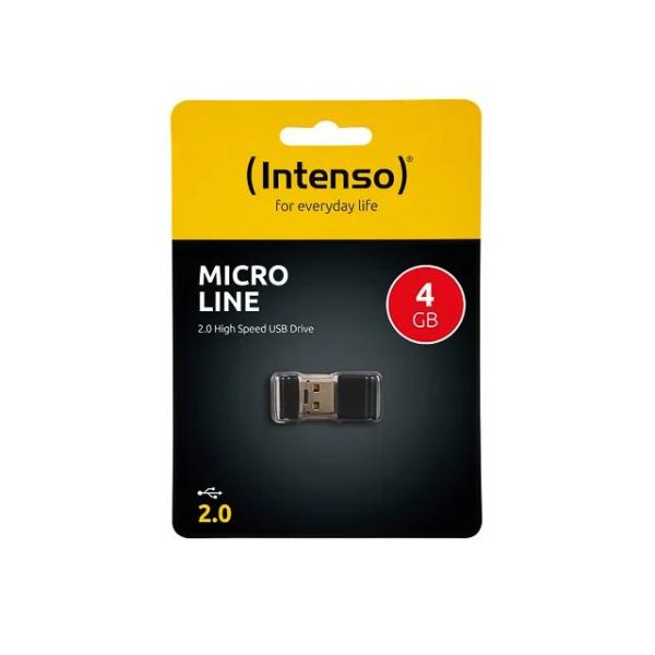 INTENSO MICRO LINE USB STICK 4GB 3500450 16,5MB/s USB 2.0 schwarz
