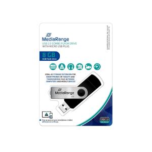 MEDIARANGE OTG USB STICK 8GB SILBER MR930-2 USB Mobil 2in1