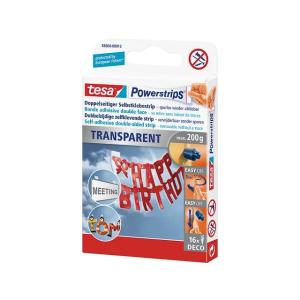 58800-00012-03 TESA Deco Powerstrips (16) transparent 16Stück bis 16x200gr