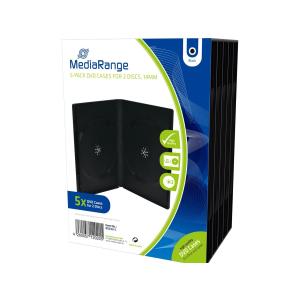 MEDIARANGE DVD CASE 2DISK (5) R BOX30-2 Leerhuellen schwarz