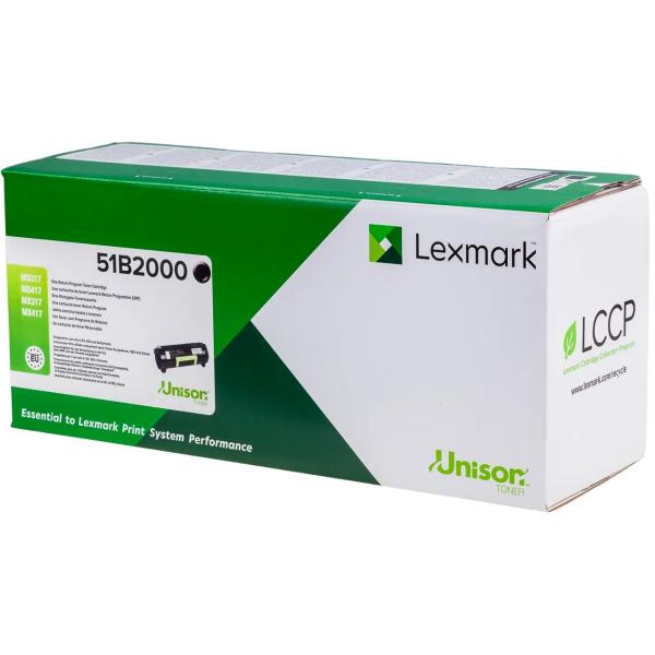 LEXMARK Rückgabe-Toner für LEXMARK MS317DN, schwarz 51B2000 (0734646641692)