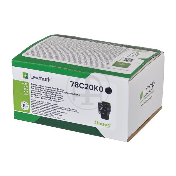 LEXMARK Rückgabe-Toner für LEXMARK CS421/ 622, schwarz 78C20K0 (0734646650229)