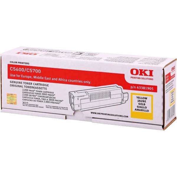 43381905 OKI C5xxx Toner yellow 2000 Seiten