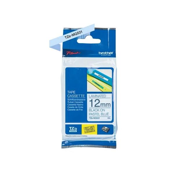 TZe-MQ531 Schriftbandkassette laminiert 12 mmx4 m schwarz auf pastell blau BROTHER TZEMQ531 (4977766770491)