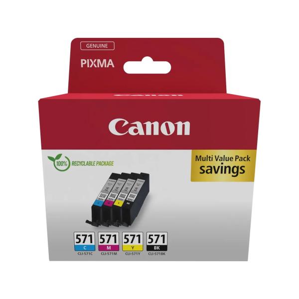 0386C009 CANON CLI571 Pixma MG Tinte (4) cmyk SEC Cardboard 4x7ml