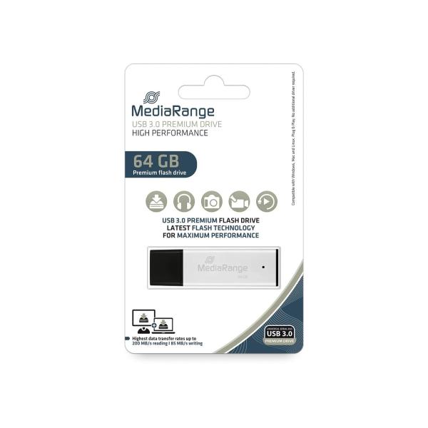USB 3.0 Hochleistungs Speicherstick 64GB MEDIARANGE MR1901 (4260664872047)