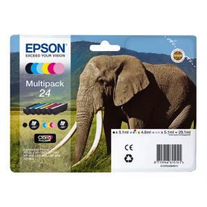 Epson 24 / T2428 Schwarz, Cyan, Magenta, Gelb, Light Cyan, Light Magenta Druckerpatronen, 6er-set C13T24284011 (87159466