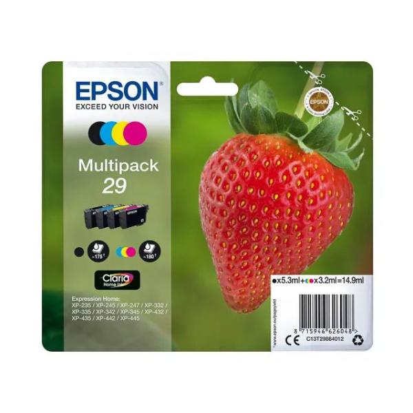 Original Epson Tintenpatrone MultiPack BkCMY (,29,T2986,T29864012) C13T29864012 (8715946626048)