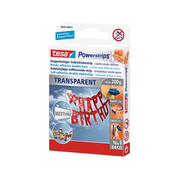 Tesa Powerstrips Transparent Klebestreifen Für Max. 200,0 G 1,5 X 4,2 Cm, 16 St. 58800-00012-20 (4042448103895)