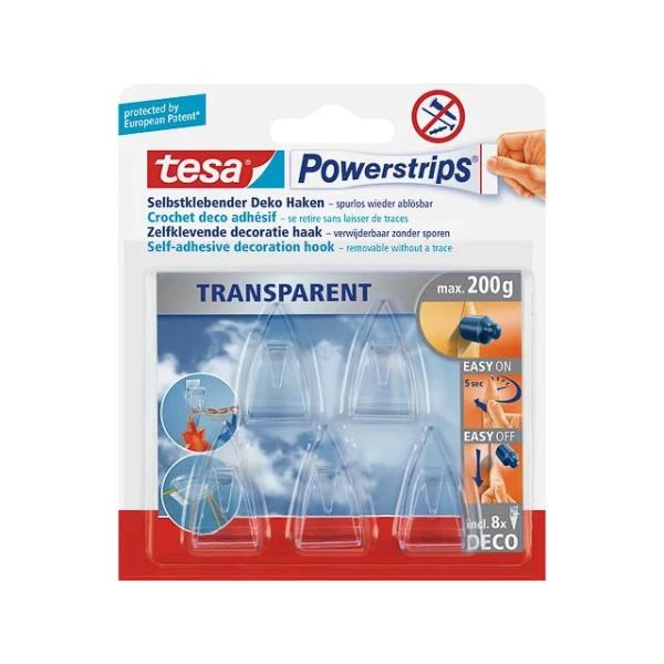 58900-00013-03 TESA Deco Powerstrips (5) transparent 5Stück bis 5x200gr small