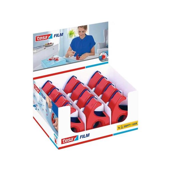 Handabroller Easy Cut 10 mx19 mm rot blau TESA 57443-00001-01 (4042448899248)