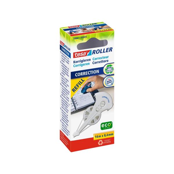 Kassette für Korrekturroller Roller Korrigieren ecoLogo 8,4 mmx14 m TESA 59881-00005-05 (4042448110510)