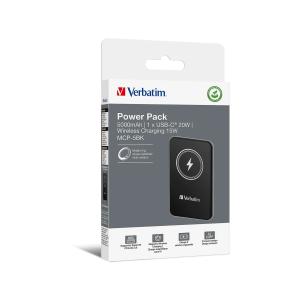 32240 VERBATIM Charge'N'Go Powerbank Akku 5.000 mA kabellos tragbar schwarz