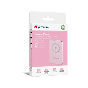 32248 VERBATIM Charge'N'Go Powerbank Akku 10.000 mA kabellos tragbar pink
