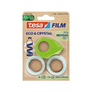 tesa Klebeband ECO & CRYSTAL + Mini-Abroller 10mx19mm 2 Stück Blister