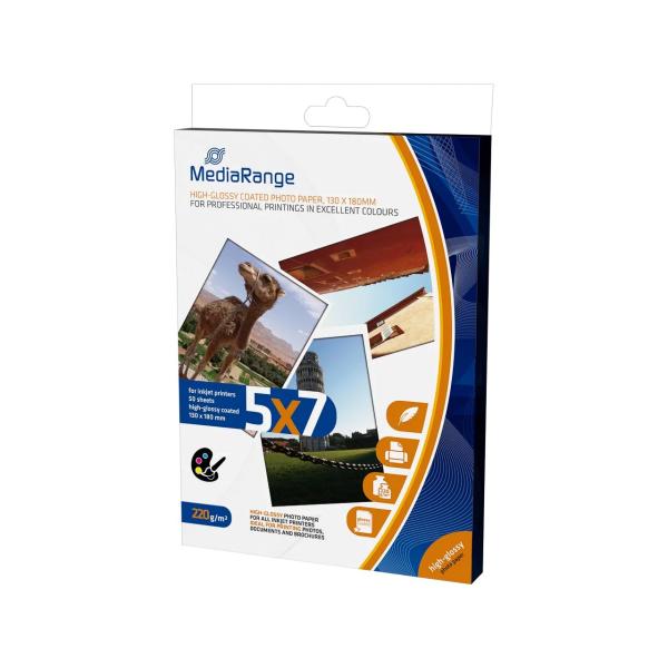 130x180mm Fotopapier-Karten hochglänzend 220g 50 Blatt MEDIARANGE MRINK114 (4260283119035)