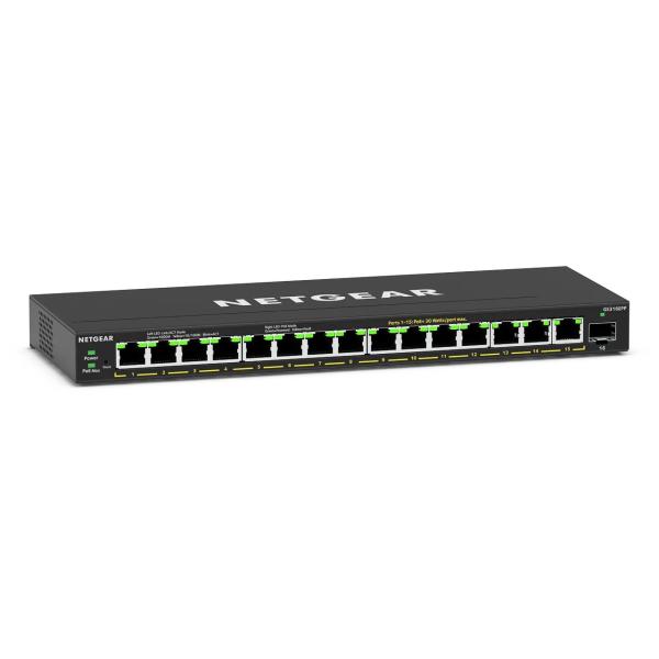 NETGEAR GS316EPP-100PES GIGABIT SWITCH Standalone 15xRJ45 1xSPF schw unmanaged