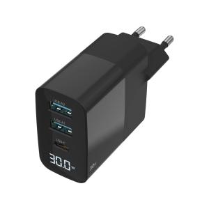 CH-1001 SITECOM PD USB Ladegeraet 30 W GaN schwarz LED Display