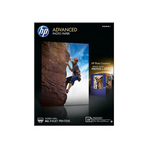 Hp Fotopapier Q8696a 13,0 X 18,0 Cm Glänzend 250 G/qm 25 Blatt (0882780349643)