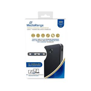 Mobiles Ladegerät Powerbank 10.000mAh mit USB-C Power Delivery Schnellladetechnologie MEDIARANGE MR753 (4260459616603)