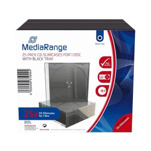 MEDIARANGE CD SLIM CASE 1DISK (25) R BOX32-25 Leerhuellen schwarz