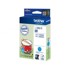 Tinte für  MFC-J985DW, cyan brother LC-22UC (4977766759670)