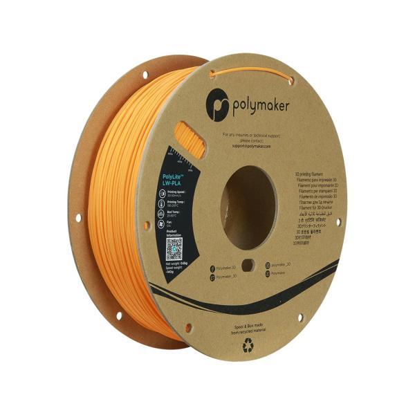 PLA LW 1,75mm BRIGHT ORANGE 0,8kg POLYMAKER POLYLITE 3D FILAMENT PA08007