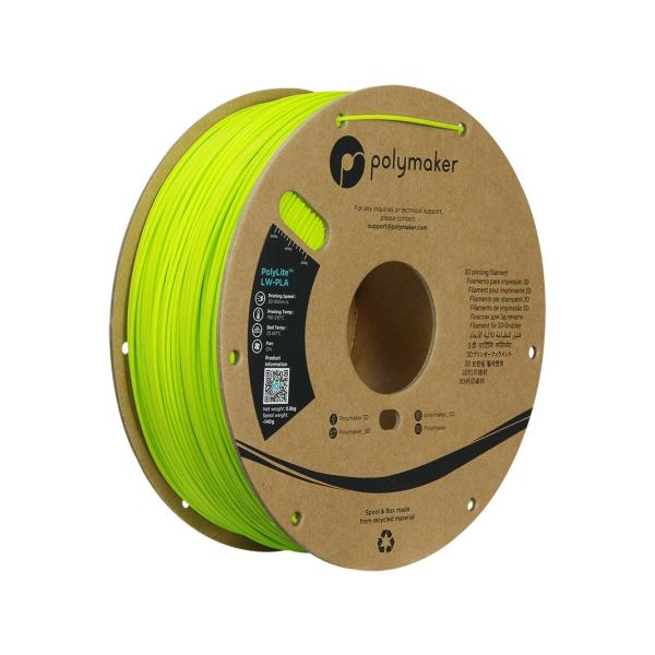 PLA LW 1,75mm BRIGHT GREEN 0,8kg POLYMAKER POLYLITE 3D FILAMENT PA08008