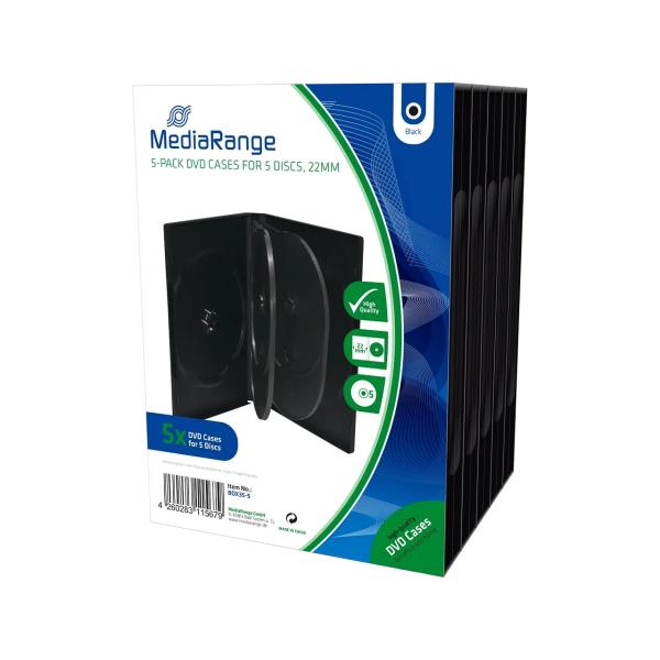 MEDIARANGE DVD CASE 5DISC (5) BOX35-5 Leerhuellen schwarz