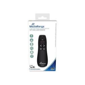 Präsentationsfernbedinung mit 5 Tasten und rotem Laserpointer schwarz MEDIARANGE MROS220 (4260459619642)