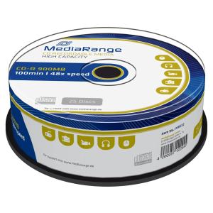 MEDIARANGE CDR100 900MB 48x (25) CB MR222 Cake Box