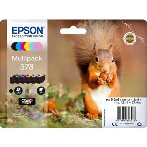 Epson 378/t37884 Schwarz, Cyan, Magenta, Gelb, Light Cyan, Light Magenta Druckerpatronen, 6er-set C13T37884010 (87159466