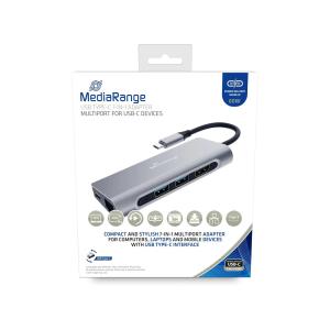 USB-Hub 1:6 silber MEDIARANGE MRCS510 (4260664870838)