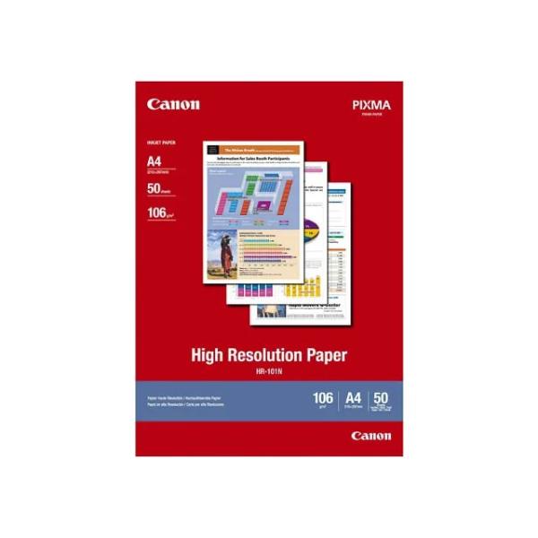 1033A002 CANON Papier A4 (210x297mm) 50 Blatt weiss HR101N 106gr hochaufloesend