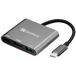 SANDBERG USB-C MINI DOCK HDMI+USB 136-00 anthrazit