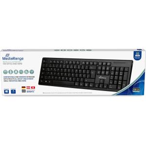 Funk-Tastatur QWERTZ schwarz MEDIARANGE MROS111 (4260664870104)