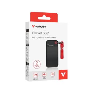 VERBATIM V POCKET SSD 2TB 32196 USB 3.2 GEN 2 extern black-red