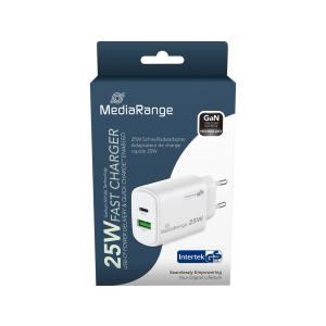 MRMA112-2 MEDIARANGE USB Ladegeraet 25 W dual USB-A USB-C weiss