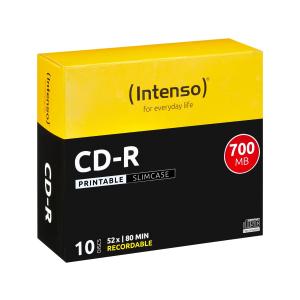 INTENSO CDR80 700MB 52x IW (10) SC 1801622 Slim Case inkjet printable