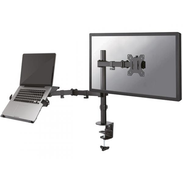 Neomounts Laptop-monitor-halterung Fpma-d550notebook Schwarz Für 1 Monitor Und 1 Notebook, Tischklemme, Tischbohrung