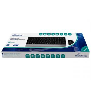 Funk-Tastatur- und Maus-Set HIGHLINE QWERTZ schwarz silber MEDIARANGE MROS105 (4260459611516)