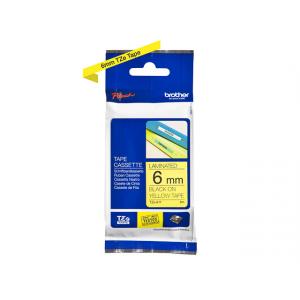 TZe-611 Schriftbandkassette laminiert 6 mmx8 m schwarz auf gelb BROTHER TZE611 (4977766686624)