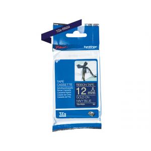 Brother Textil-schriftband Tze-rn34 Tzern34, 12 Mm Gold Auf Blau (4977766770439)