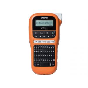 Brother P-touch E110 Beschriftungsgerät Schwarz, Orange PTE110G1 (4977766774819)
