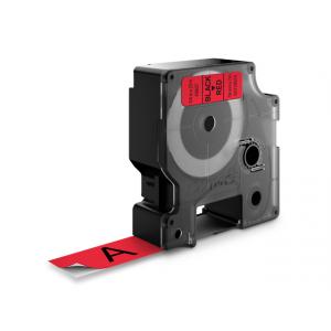Dymo Schriftband D1 S0720870, 19 Mm Schwarz Auf Rot (5411313452175)