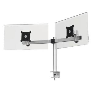 Monitorwandhalter mit Arm für 2 Monitore silber Tischklemme DURABLE 508523 (4005546998404)