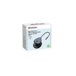 Share My Screen USB-Wireless Adapter 4K mit Hub WDA-01, schwarz VERBATIM 32147 (0023942321477)