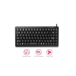 CHERRY G84-4100 COMPACT USB-Tastatur schwarz Perfektion auf kleinstem Raum! kabelgebunden G84-4100LCMDE-2 (4025112062544