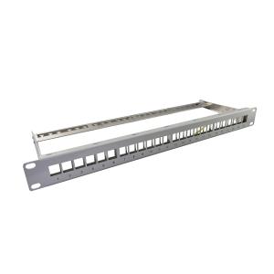 helos Keystone - 19" Modulträger 1 HE 24 Port, Entlastungsschiene, grau 371981 (4005938719815)